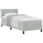 Preview: Boxspringbett mit Kopfteil Hellgrau 200 x 80 cm Samt