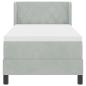 Preview: Boxspringbett mit Kopfteil Hellgrau 200 x 80 cm Samt