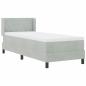 Preview: Boxspringbett mit Kopfteil Hellgrau 200 x 80 cm Samt