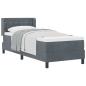 Preview: Boxspringbett mit Matratze Schwarz 100x200 cm Velvet Dunkelgrau