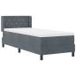 Preview: Boxspringbett mit Matratze Schwarz 100x200 cm Velvet Dunkelgrau