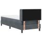 Preview: Boxspringbett mit Matratze Schwarz 100x200 cm Velvet Dunkelgrau
