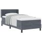 Preview: Boxspringbett mit Matratze Schwarz 100x200 cm Velvet Dunkelgrau