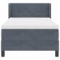 Preview: Boxspringbett mit Matratze Schwarz 100x200 cm Velvet Dunkelgrau