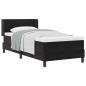 Preview: ARDEBO.de - Boxspringbett mit Matratze Schwarz 100x200 cm Velvet Schwarz