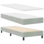 Preview: Boxspringbett mit Matratze Schwarz 100x200 cm Velvet Hellgrau