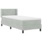 Preview: Boxspringbett mit Matratze Schwarz 100x200 cm Velvet Hellgrau