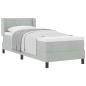 Preview: Boxspringbett mit Matratze Schwarz 100x200 cm Velvet Hellgrau