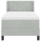 Preview: Boxspringbett mit Matratze Schwarz 100x200 cm Velvet Hellgrau