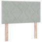Preview: Boxspringbett mit Matratze Schwarz 100x200 cm Velvet Hellgrau