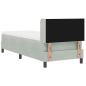 Preview: Boxspringbett mit Matratze Schwarz 100x200 cm Velvet Hellgrau