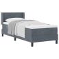 Preview: Boxspringbett mit Matratze Schwarz 100x200 cm Velvet Dunkelgrau