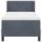 Preview: Boxspringbett mit Matratze Schwarz 100x200 cm Velvet Dunkelgrau