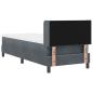 Preview: Boxspringbett mit Matratze Schwarz 100x200 cm Velvet Dunkelgrau