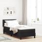 Preview: ARDEBO.de - Boxspringbett mit Matratze Schwarz 100x200 cm Velvet Schwarz