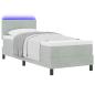 Preview: Boxspringbett mit Kopfteil Hellgrau 80 x 200 cm Samt