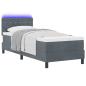 Preview: Boxspringbett mit Kopfteil Dunkelgrau 80 x 200 cm Samt