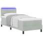 Preview: Boxspringbett mit Kopfteil Hellgrau 80 x 200 cm Samt