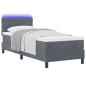 Preview: Boxspringbett mit Kopfteil Dunkelgrau 80 x 200 cm Samt