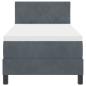 Preview: Boxspringbett mit Kopfteil Dunkelgrau 80 x 200 cm Samt