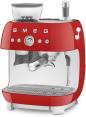 Preview: Smeg EGF03RDEU 50"s Style Siebträgermaschine, integrierter Kaffeemühle, 1650 W, 20 bar Brühdruck, 15 bar Dampfdruck, 4 Brühfunktionen, rot