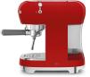 Preview: Smeg ECF02RDEU 50"s Style Espresso-Kaffeemaschine, Siebträger, 15 bar, Thermoblock-Heizsystem, Cappuccino-Dampffunktion, 1,1 l Wassertank, 1.350 W, rot