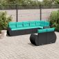 Preview: ARDEBO.de - 8-teiliges Gartensofa-Set mit Kissen, schwarzes Polyrattan
