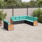 Preview: ARDEBO.de - 9-teiliges Gartensofa-Set mit Kissen, schwarzes Polyrattan