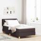 Preview: ARDEBO.de - Boxspringbett mit Matratze Creme 90x200 cm Stoff Dunkelbraun