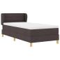 Preview: Boxspringbett mit Matratze Creme 90x200 cm Stoff Dunkelbraun