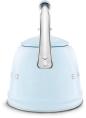 Preview: Smeg WKF01PB 50"s Style, Wasserkessel, 2,3 l Fassungsvermögen, für alle Herdarten inkl. Induktion, autom. öffnende Pfeife, leicht aufklappbarer Ausguss, pastellblau