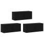 Preview: Wand-TV-Schrank Set Wandmontiert 3 pcs Schwarz Eichen-Optik