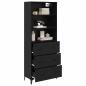 Preview: Sideboard Wandmontiert 2 pcs Schwarz Eichen-Optik Holzwerkstoff