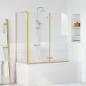 Preview: ARDEBO.de - Duschabtrennung Gold 120 x 68 x 130 cm ESG-Glas und Aluminium