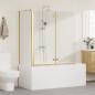 Preview: Duschabtrennung Gold 120 x 68 x 130 cm ESG-Glas und Aluminium