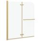 Preview: Duschabtrennung Gold 120 x 140 cm ESG-Glas und Aluminium