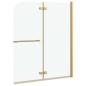 Preview: Duschabtrennung Gold 120 x 140 cm ESG-Glas und Aluminium