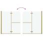 Preview: Duschabtrennung Gold 120 x 140 cm ESG-Glas und Aluminium