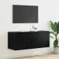 Preview: ARDEBO.de - Wandmontiertes TV-Regal Schwarz Eichen-Optik 100 x 34,5 x 40 cm