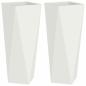 Preview: Pflanzkübel 2 pcs Weiß 30 x 30 x 75 cm Stahl