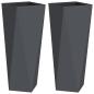 Preview: Pflanzkübel 2 pcs Anthrazit 30 x 30 x 75 cm Stahl