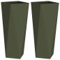 Preview: Pflanzkübel 2 pcs Olive Grün 30 x 30 x 75 cm Stahl