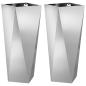 Preview: Pflanzkübel 2 pcs Silber 30 x 30 x 75 cm Verzinkter Stahl