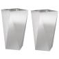 Preview: Pflanzkübel 2 pcs Silber 40 x 40 x 75 cm Edelstahl