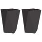 Preview: Pflanzkübel 2 pcs Schwarz 50 x 50 x 75 cm Stahl