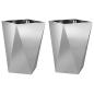 Preview: Pflanzkübel 2 pcs Silber 50 x 50 x 75 cm Verzinkter Stahl