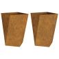 Preview: Pflanzkübel 2 pcs Rostig 50 x 50 x 75 cm Wetterfeststahl