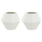 Preview: Pflanzkübel 2 pcs Weiß 50 x 50 x 40 cm Stahl