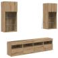 Preview: ARDEBO.de - TV Wand Einheiten mit LED 5 pcs Artisan-Eiche 40,5 x 30 x 90 cm
