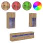 Preview: TV Wand Einheiten mit LED 5 pcs Artisan-Eiche 40,5 x 30 x 90 cm